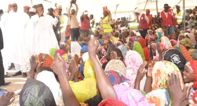 You will return to your farms next season, Buhari tells Yola IDPs during surprise visit