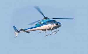 A helicopter in flight