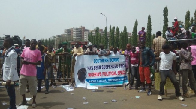 Protesters storm n’assembly over Ndume’s suspension