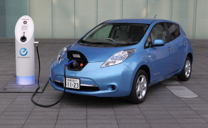 An electric car , renewable energy