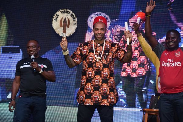 Image result for Thierry Henry crowned ‘igwe of football’ in Lagos pics