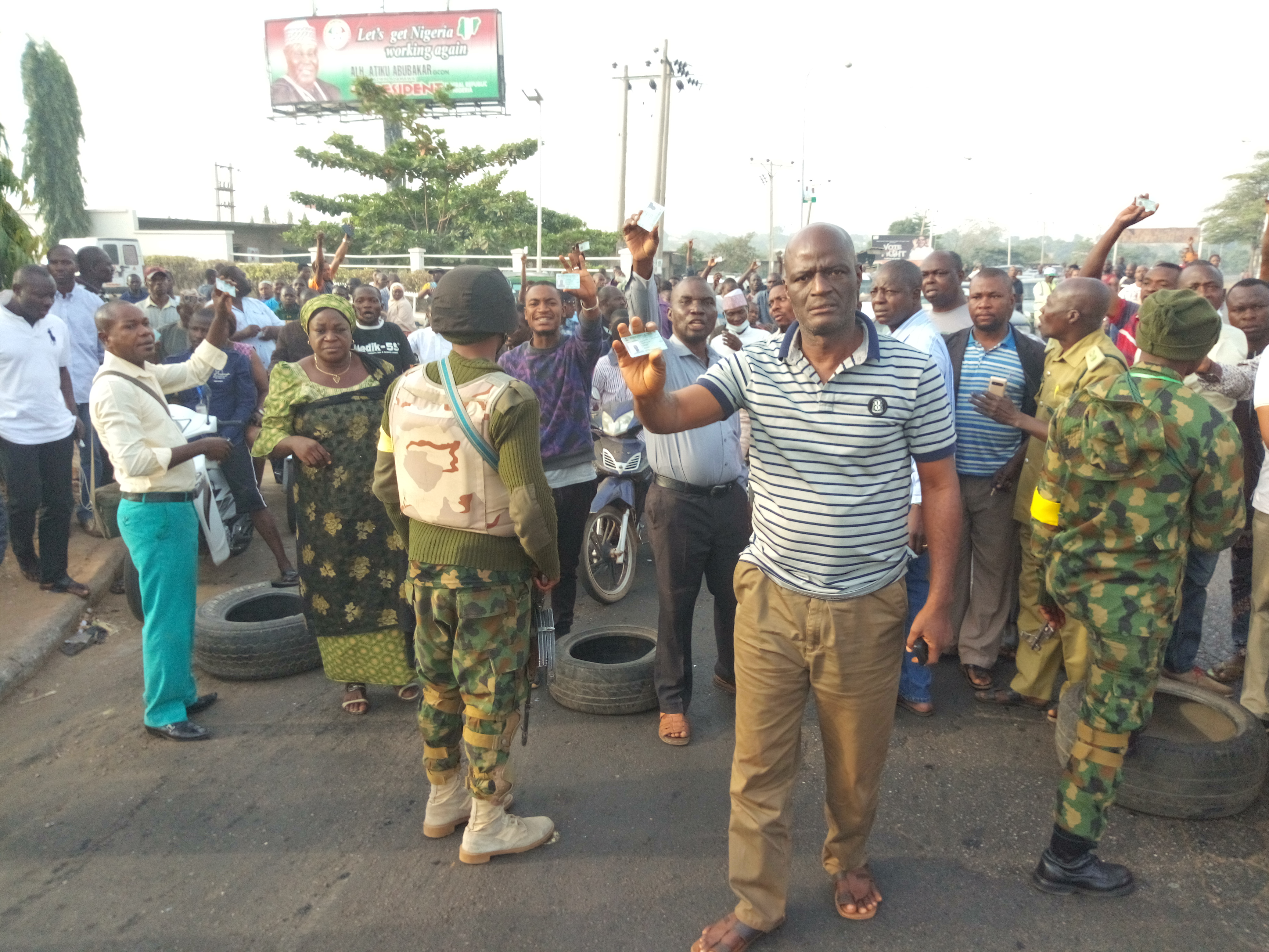 Image result for Tension in Kaduna as soldiers stop voters from polling units