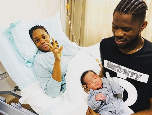 ‘Welcome to the world son’– Uzoho, Super Eagles goalkeeper, poses with first child