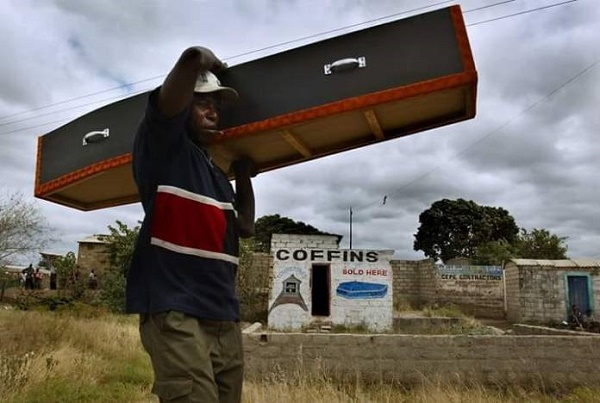 Coffin sellers asked to vacate Zambia’s hospital after ‘patients complained of depression’