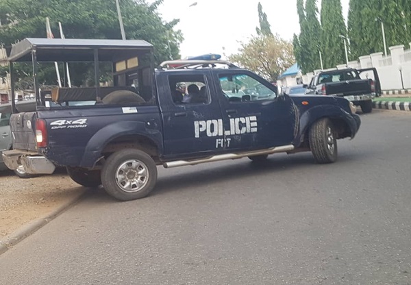 Police truck at APC secetariat, Abuja