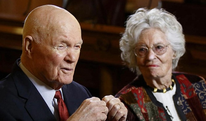 Wife of John Glenn, first American to orbit earth, dies of COVID-19 at 100