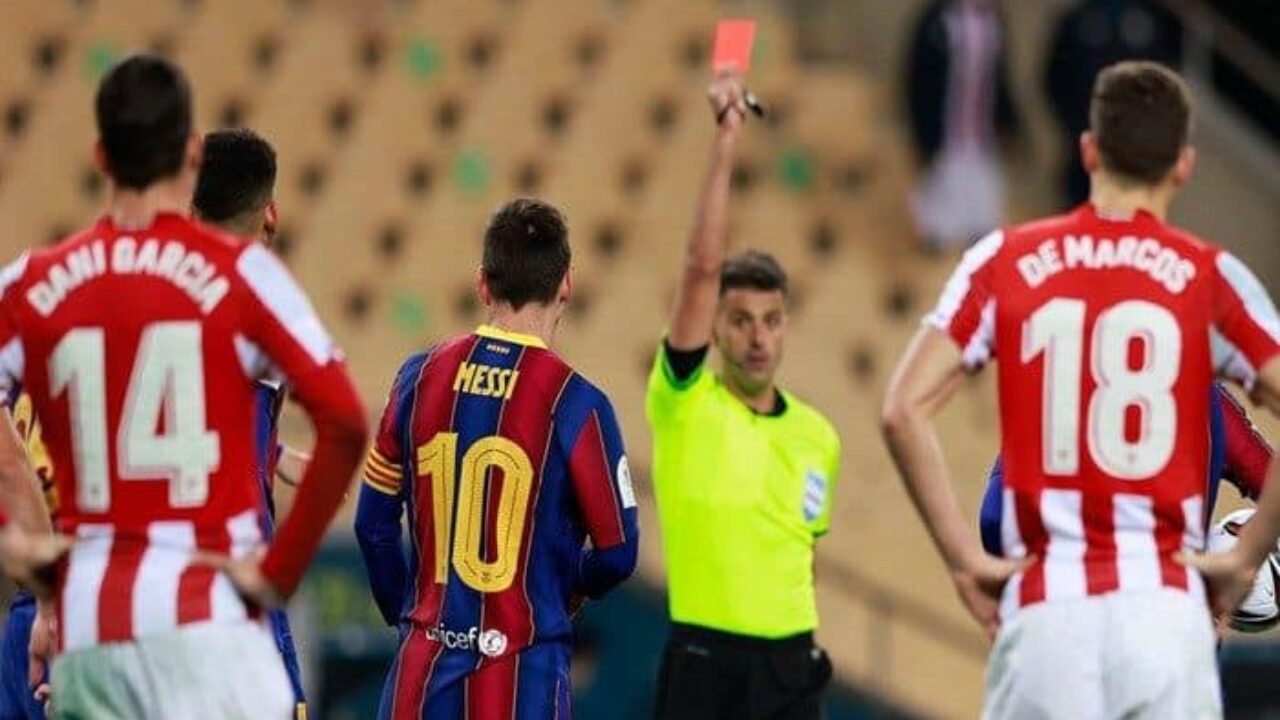 Messi sent off as Athletic Bilbao sink Barcelona to win Spanish Super Cup, Barcelona