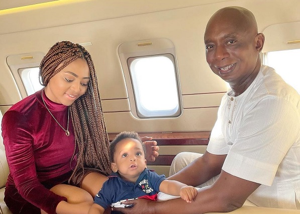 Regina Daniels shares lovely family photos on private jet