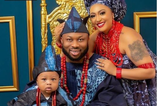 PHOTOS: Olakunle Churchill, Rosy Meurer finally reveal son’s face