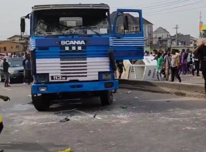 File photo of a truck accident in Lagos