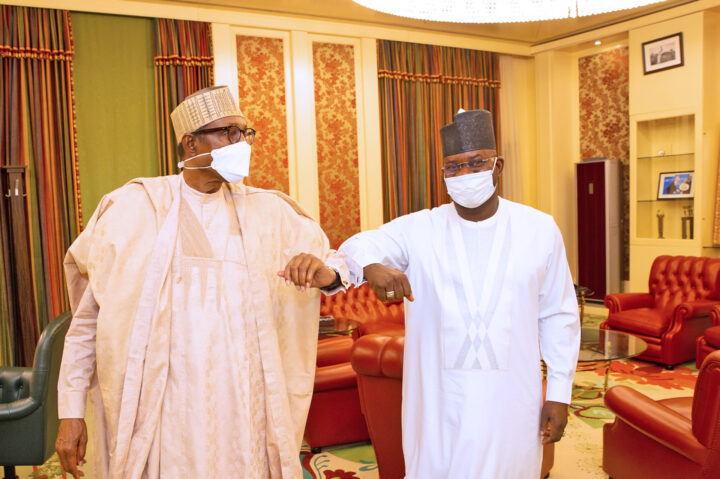 President Muhammadu Buhari and Yahaya Bello