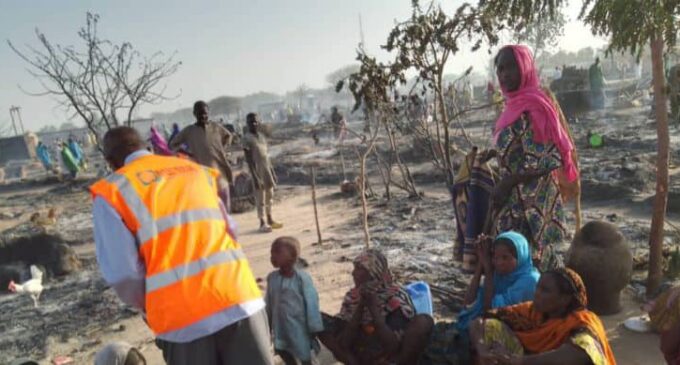 One dead, 17 injured as fire razes IDP camp in Borno