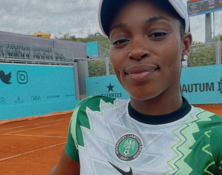 VIDEO: Sloane Stephens, US tennis star, rocks Super Eagles jersey to train for Madrid Open