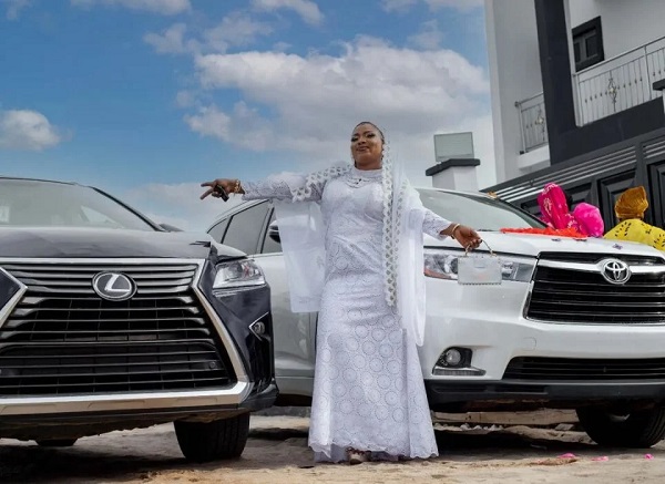 Nollywood's Laide Bakare flaunts newly acquired luxury cars