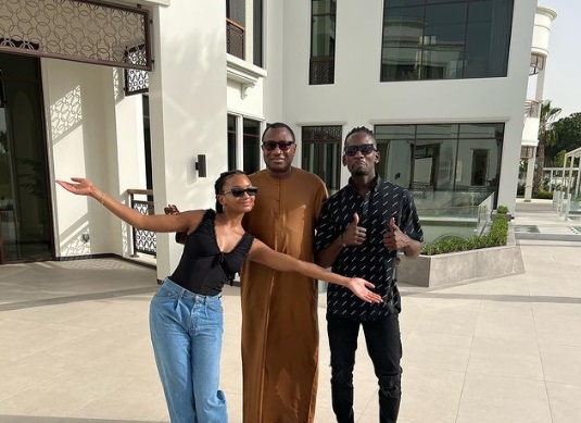 Mr Eazi, Temi visit Otedola at Dubai home -- weeks after engagement