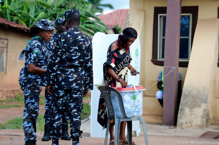 Police officers at polling unit