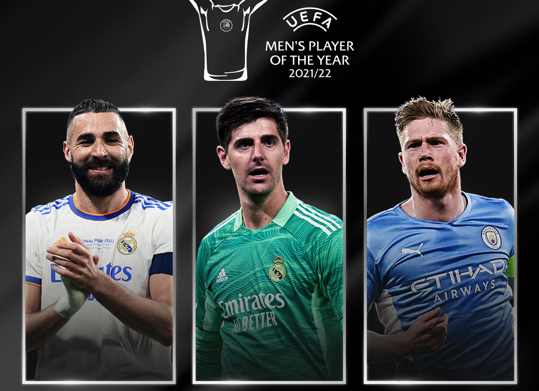 Benzema, Courtois, De Bruyne up for UEFA player award