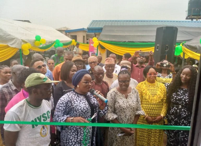 PHOTOS: Corps member builds eye clinic in Lagos