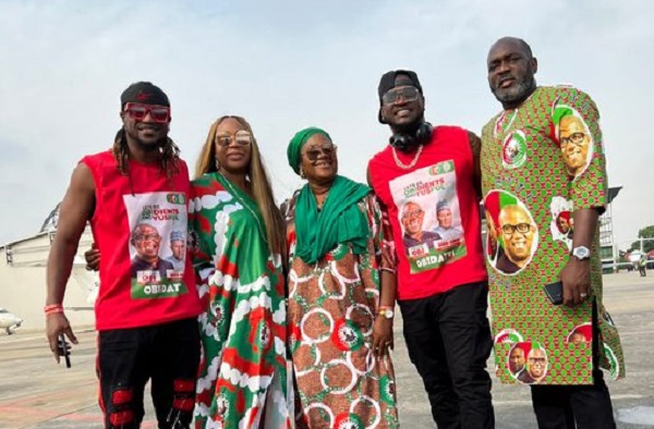 PHOTOS: Psquare joins Peter Obi's campaign in Rivers