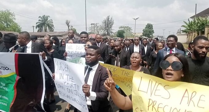 PHOTOS: Lawyers protest insecurity in Imo — days after killing of judge