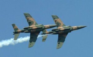 NAF fighter jets during air strikes