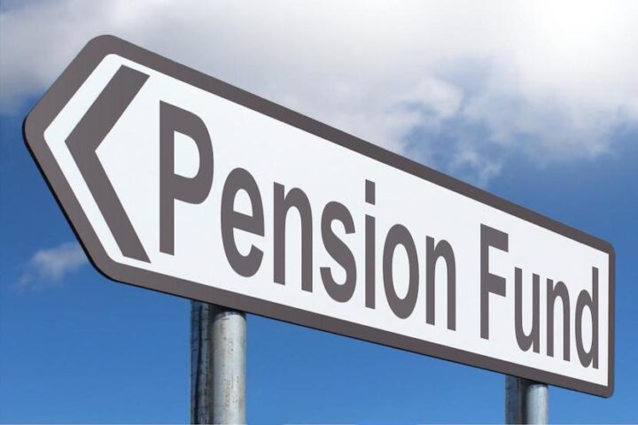 A signboard that says Pension fund