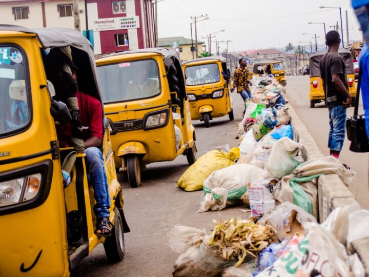 Road in kano littered with waste