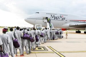 Pilgrims heading for Hajj