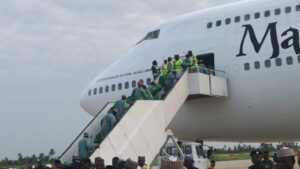 Pilgrims heading for Hajj