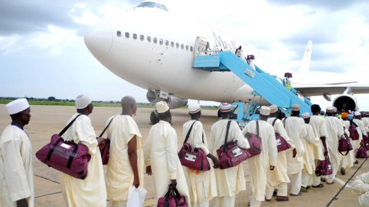 Pilgrims heading for Hajj