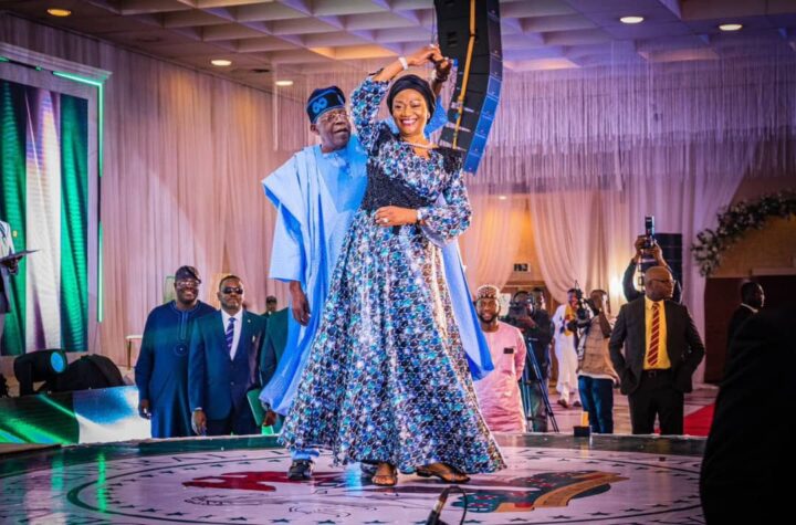 President Bola Tinubu and his wife Remi on the dance floor