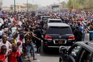 A photo of a governor's convoy