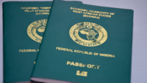 A Nigerian passport booklet