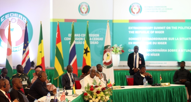 ECOWAS leaders at a meeting