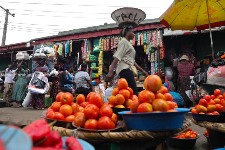 vegetables displayed in a market