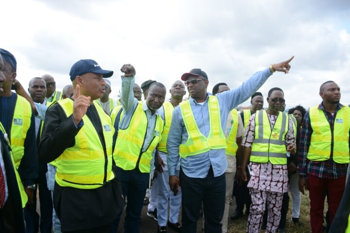 Festus Keyamo, minister of aviation, inspecting Lagos airport