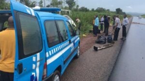 FRSC personnel at the scene of an accident