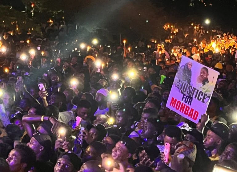 VIDEO: Davido, Zlatan attend Mohbad’s candlelight procession in Lagos