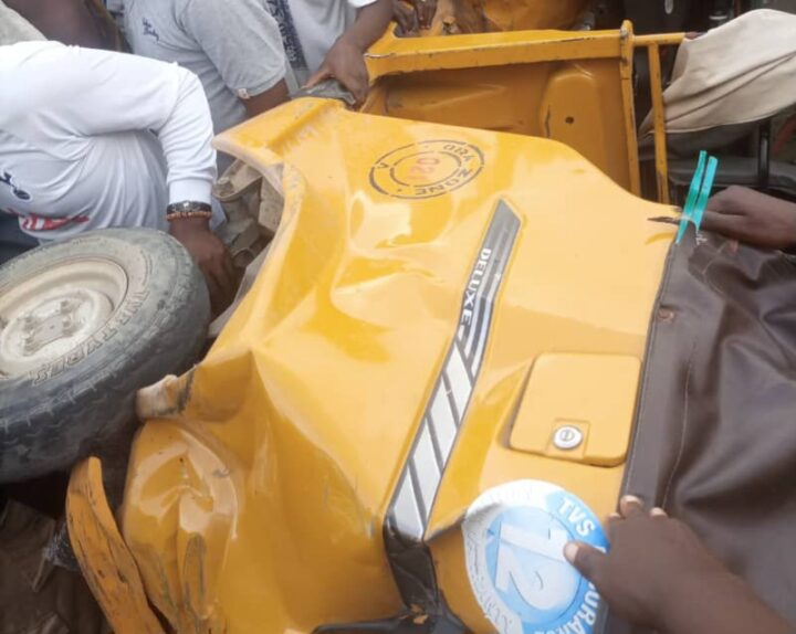 Tricycle, moto driver rammed into in a street at Ago Palace way