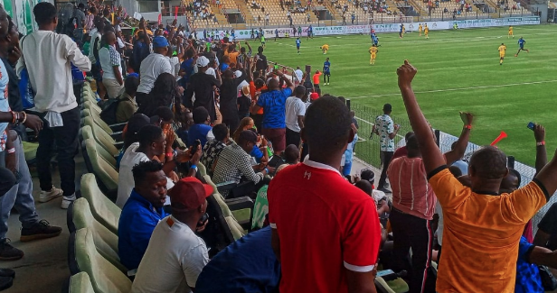 Sporting Lagos fans jubilating Clement Nantuam's goal