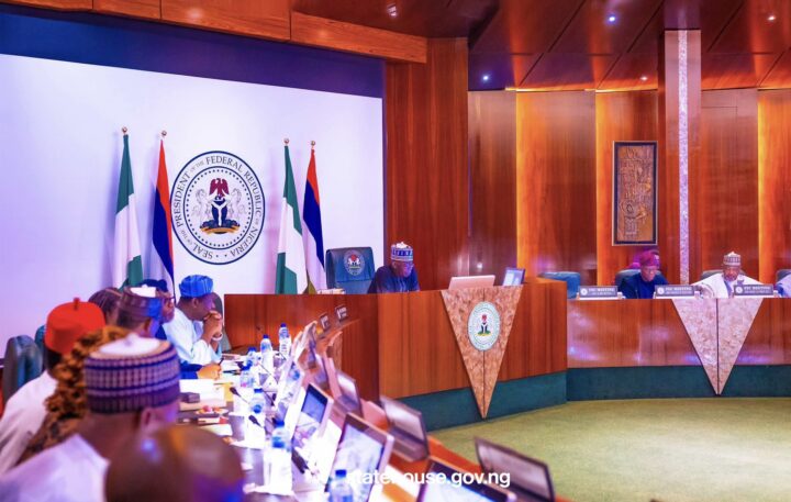 President Bola Tinubu at a FEC meeting