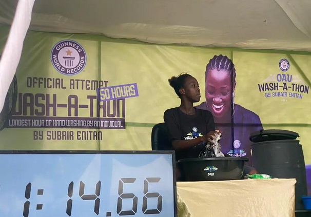 OAU student begins 50-hour hand wash-a-thon to set new GWR