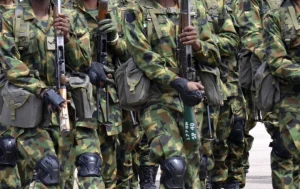 a troop of soldiers of the Nigerian army