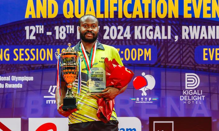 Aruna Quadri wins the men's singles event at the just concluded 2024 International Table Tennis Federation (ITTF) Africa Cup. 