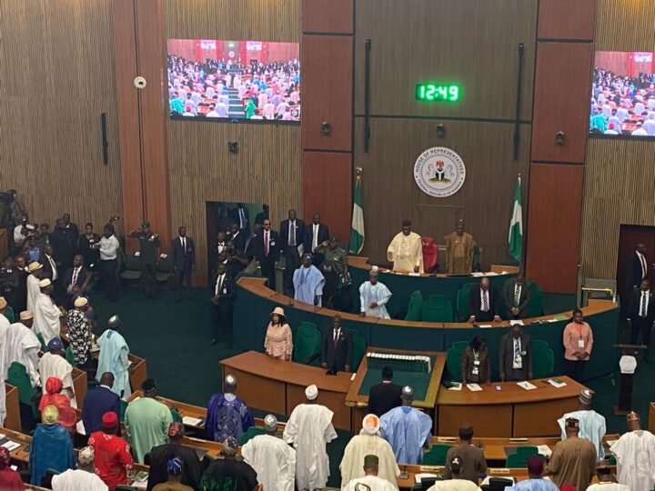 President Bola Tinubu at the joint sitting of the senate and house of representatives