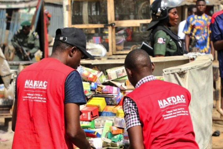 NAFDAC officers searching for fake products