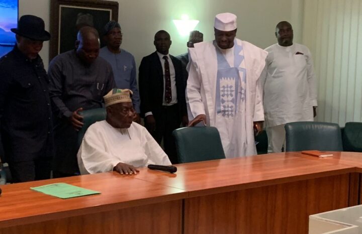 Former President Obasanjo meets reps members