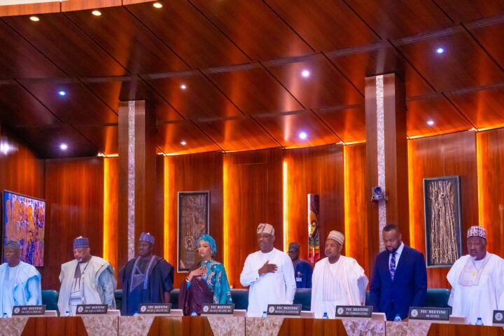 President Bola Tinubu at an FEC meeting