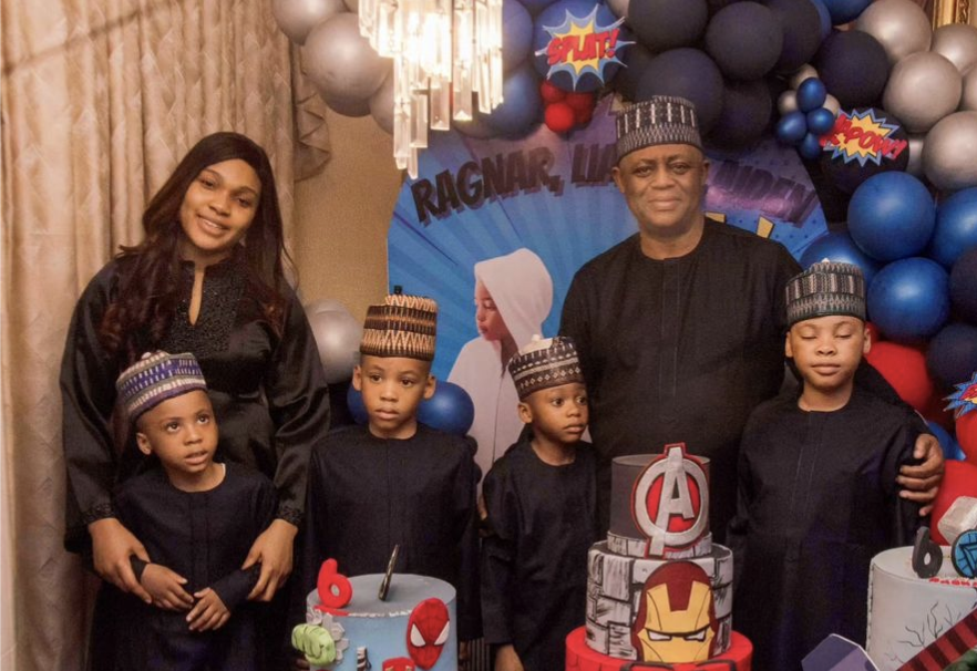 Chikwendu absent as Fani-Kayode flaunts another lady at his triplets birthday party