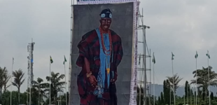 VIDEO: Extra large painting portrait of Tinubu unveiled in Abuja